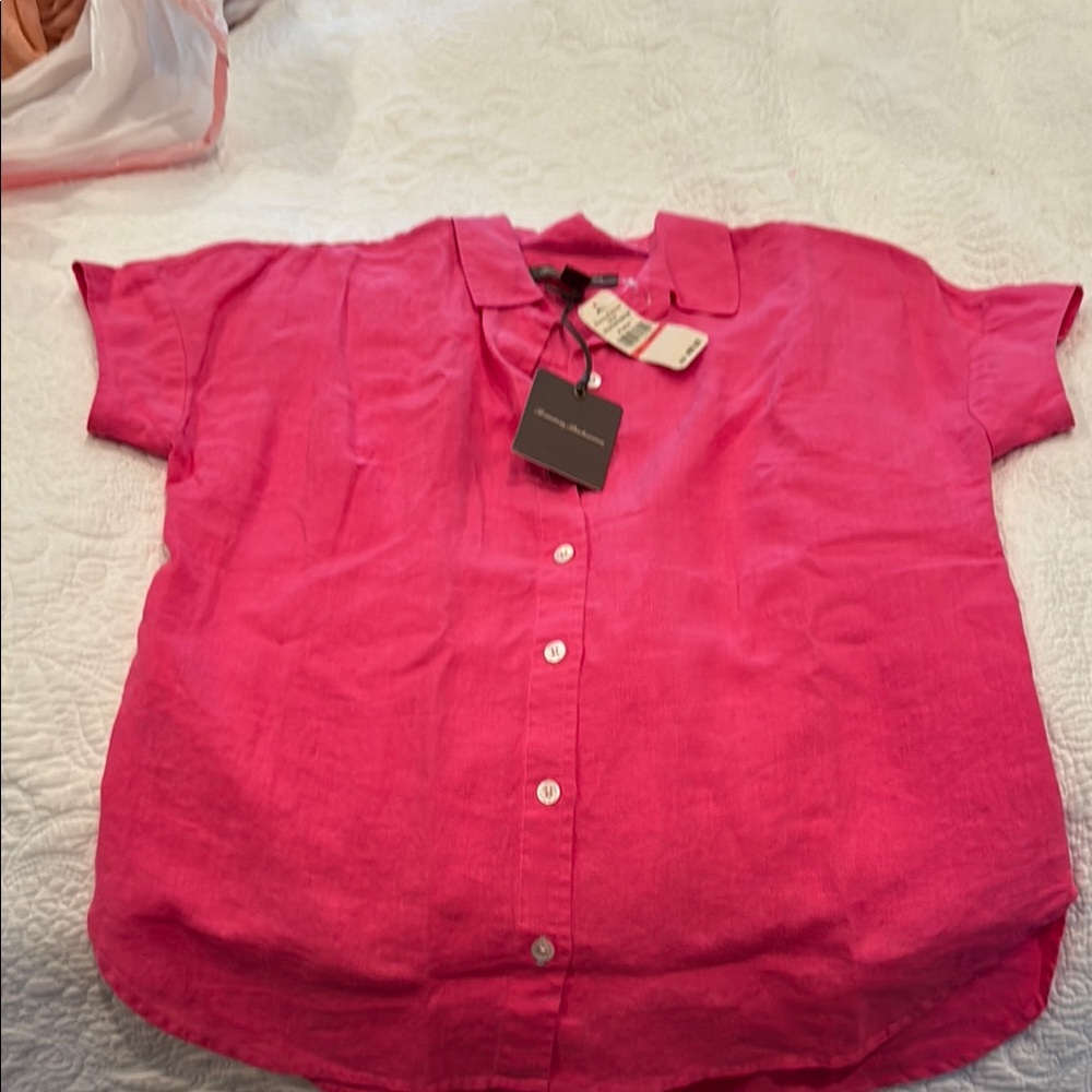 Bright Pink Button-Up Shirt